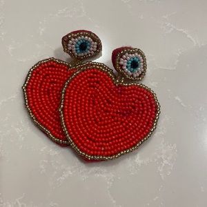Heart eye earrings